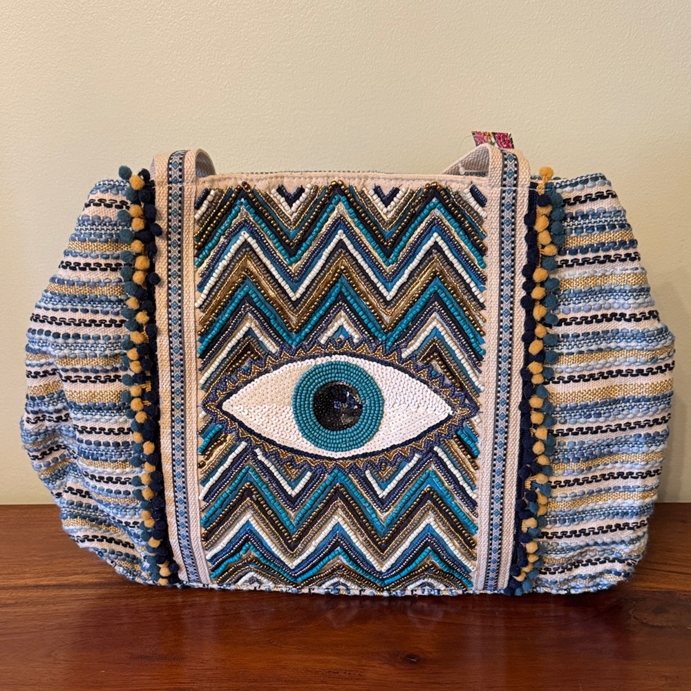 LIMITED EDITION BEADED AND EMBROIDERED TOTE   NWT